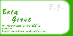 bela girst business card